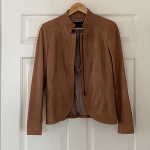 Elie Tahari Tan Leather Jacket